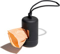 Dog Poop Bag Holder and Dispenser with Leash Attachment, Leak Proof, Easy Twist Top for Refills, Includes 1 Roll Bags, Black