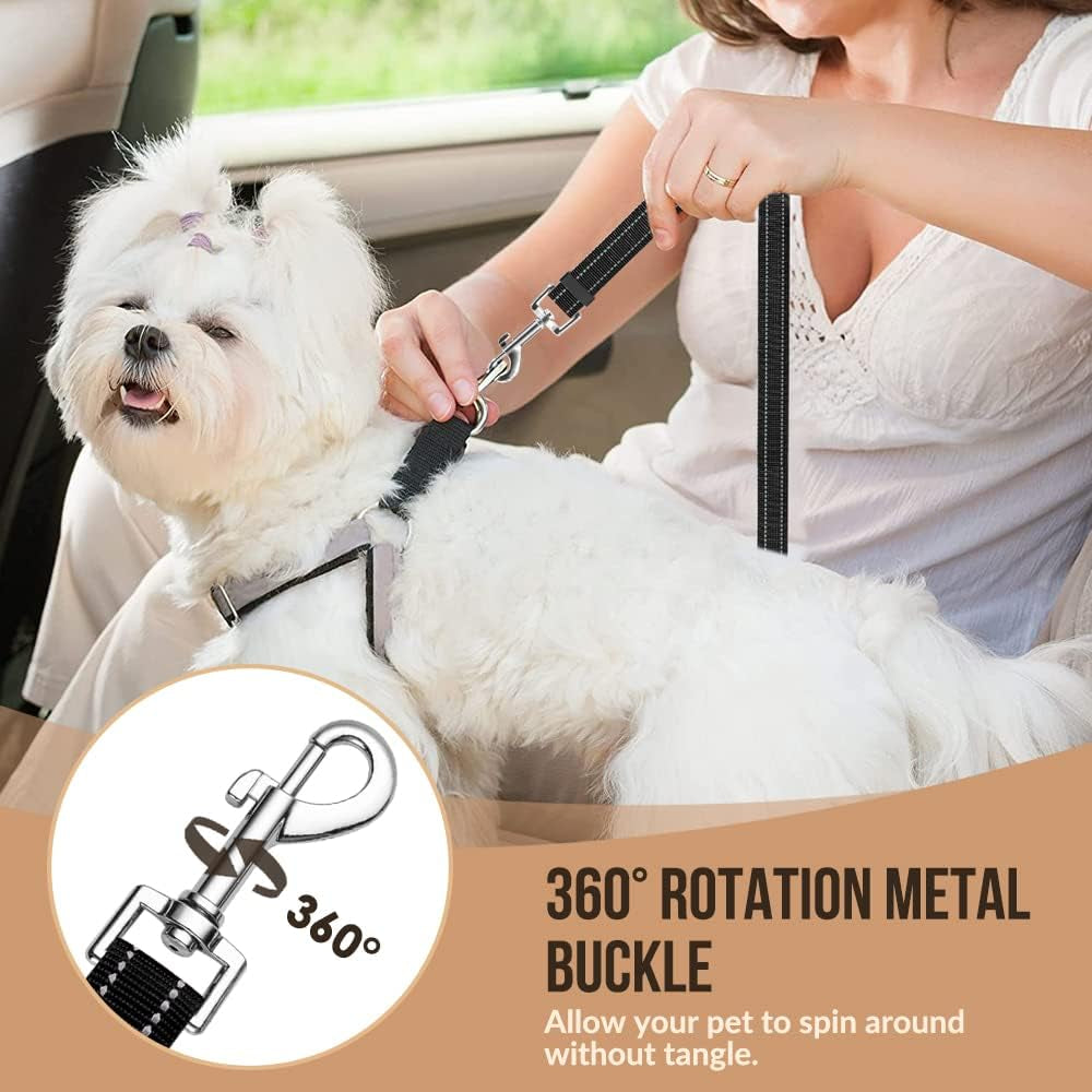 Dog Seat Belt for Car, 2 Pack Dog Car Harness Seatbelt with Bungee