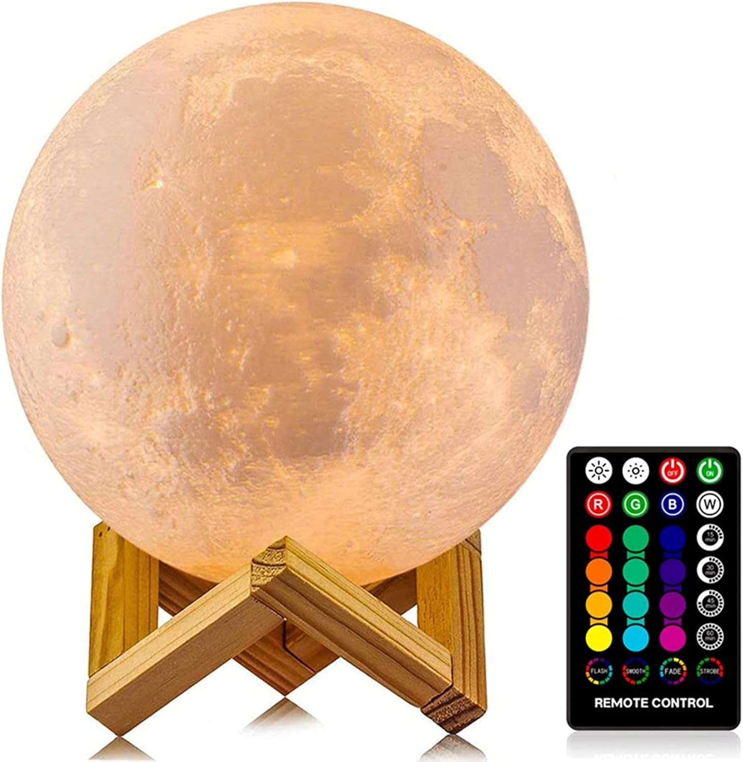 Moon Lamp, 16 Colors LED Night Light with Remote/Touch, Timer/Dimming 4.8In
