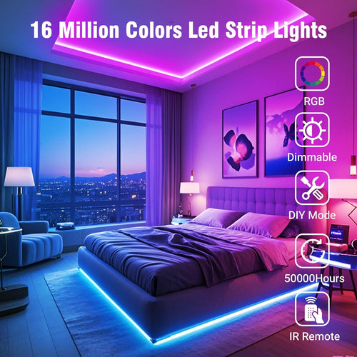 100FT LED Strip Lights for Bedroom RGB Color Changing
