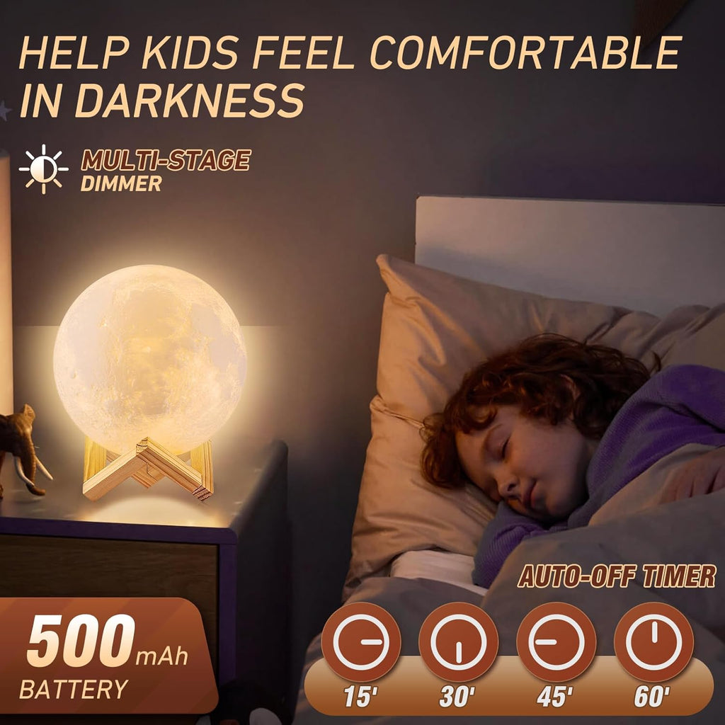 Moon Lamp, 16 Colors LED Night Light with Remote/Touch, Timer/Dimming 4.8In