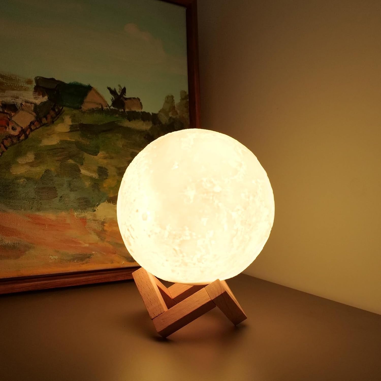 Moon Lamp, 16 Colors LED Night Light with Remote/Touch, Timer/Dimming 4.8In
