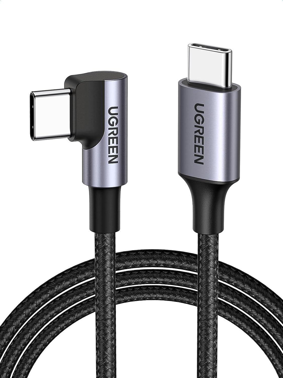 60W Right Angle USB C Cable, Fast Charging Cable, 2-Pack, 6.6Ft